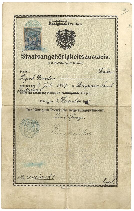 Objektbild: Staatsangehörigkeitsausweis Friedrich Wilhelm Decke